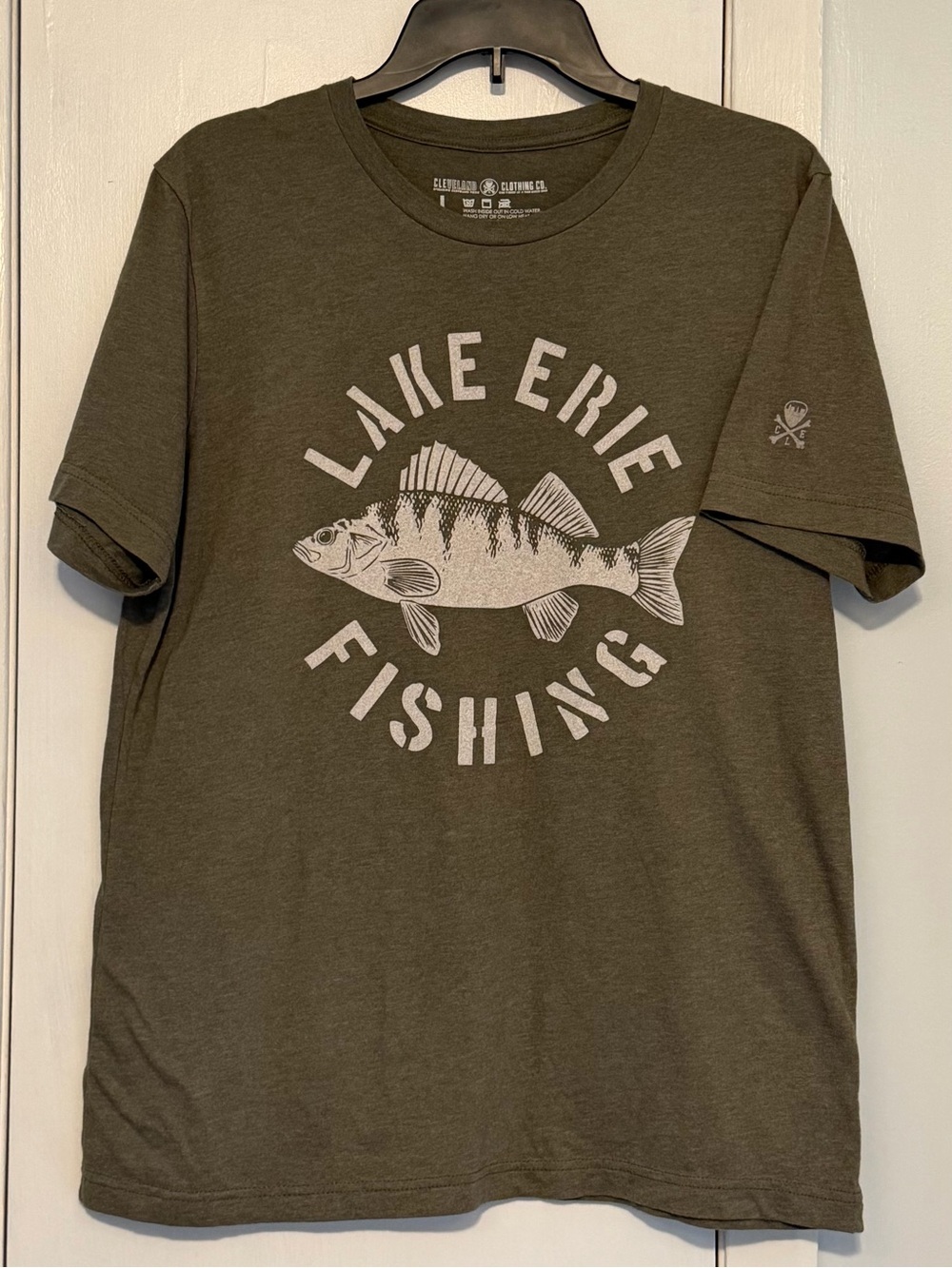 Lake Erie Fishing Graphic Tee - Olive Green
